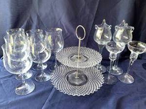 Tulip Wine Glasses and Tiered Cookie Plate