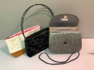 2 Party Purses and 1 Lace Clutch