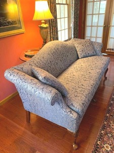 Vintage Upholstered Wood Frame Love Seat