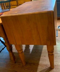 Antique Masterbuilt Wood Welded Butchers Block Meat Carving Cutting Table