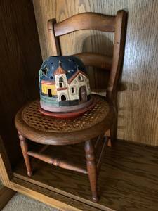 Small Child Size Wood Chair, Mexican Candle Lantern