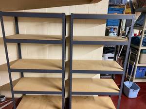 2 Metal and Wood Shelves