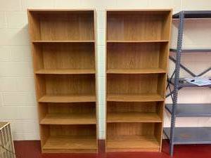 2 Laminated Wood Look Bookshelves