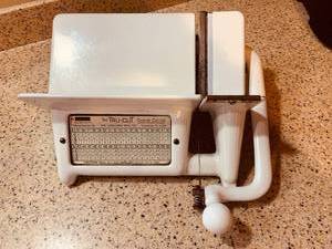 Like New but Old White Enameled Cast Iron Vintage Deli Cheese Cutter