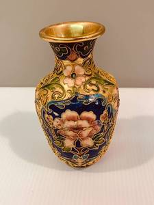 Vintage Chinese Cloisonne Floral Vase