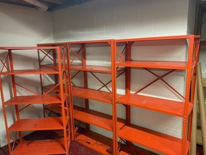 4 Orange Metal Shelves