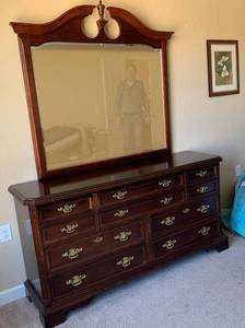 Bedroom Dresser with Mirror and 2 Night Stands  Side Tables