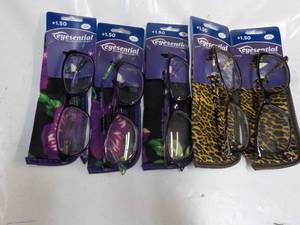 5 pair Reading Glasses 1.50 with ca...