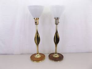 2 WORKING Mid Century Modern Laurel Table Lamps