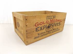 Vintage Wood Gold Medal Brand Plastic Explosives Crate