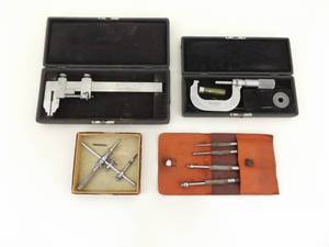 Lot of Starrett Micrometer etc. Machinist Tools in Original Cases and Boxes