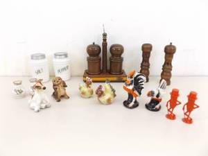 Lot of Vintage Figural etc. Salt and Pepper Shakers, Grinders etc.