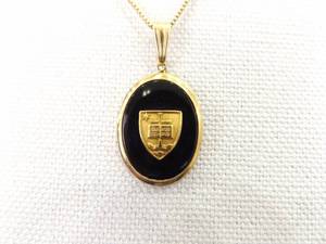 10K Yellow Gold Shield Pendant Necklace