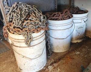lot 626 image: 3 Large Buckets of Chains