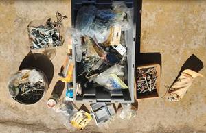 lot 645 image: HUGE Various Hardware Lot Screws Peephole Curtain Pins