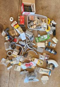 lot 657 image: Bin full of Electrical & Plumbing Tools  New Batteries