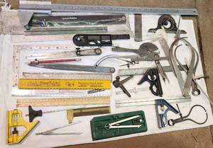 lot 43 image: Tools Nice lot of Rulers Measuring Straight Edge Calipers