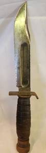 lot 80 image: CAMILLUS NY Wood Handle Steel Blade Pilot Survival Fixed Knife