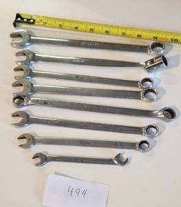 lot 494 image: SNAP ON METRIC & STANDARD OPEN END WRENCHES