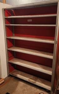 lot 758 image: Red Cabinet on Wheels