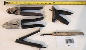 lot 451 image: Chicago Pipe Crimper, Malco, Nibbler Adel, Bernz