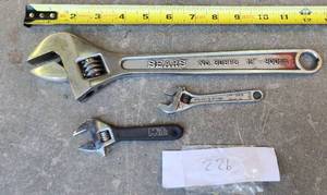 lot 226 image: Lot of Crescent Wrenches