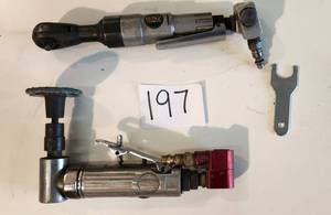 lot 197 image: Pnuematic Ratchet & Central Pneumatic Air Angle Grinder