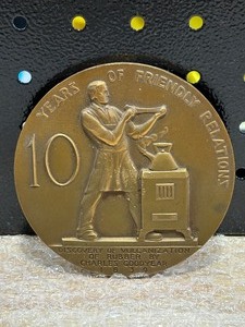 lot 45 image: Vintage Charles Goodyear Discovery of Vulcanization of Rubber Medallion