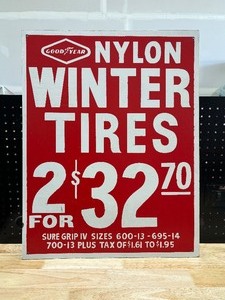 lot 5 image: Good Year Nylon Winter Tire Sign