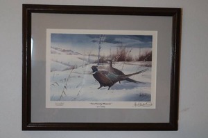 lot 71 image: Artists Proof Limited Edition Cross Country Pheasants Signed by Les C. Kouba
