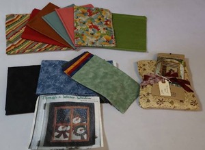 lot 31 image: Bulk Quilting Sewing Coordinating Fabrics wProject Kits...