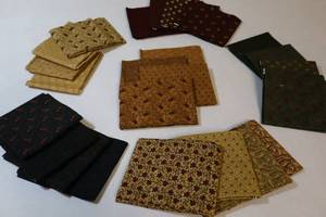 lot 80 image: Fabric Shades of Autumn Coordinating Fat Squares