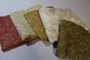 lot 81 image: Fabric Large Cuts of Quality Coordinating Autumn Tones