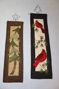 lot 8 image: Completed Fabric Project Kit Patch Abilities Cardinal and Holiday Tree