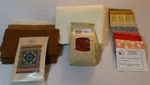 lot 69 image: Coneflowers Petite Quilts Kit, Bear Mountain WallLap Quilt Kit, Splash of Flowers Runner Kit Fabric