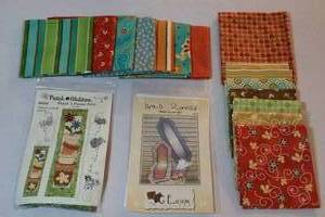 lot 65 image: Patch Abilities Stack O Flower Pots Wall Quillt Table Runner Kit, Braid Runner Quilts as yo go Pattern and Coordinating Fabrics