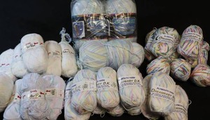 lot 117 image: Bulk Textile Art Knitting Project NOS...Wendy Peter Pan Double Knit Yarn, Plymouth Yarn Dreambaby D.K., Bernat Accents and More...