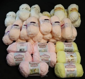lot 118 image: Bulk Textile Art Knitting Project Yarn NOS...Wendy Peter Pan, Burcilla Spectator, Hayfield Sweetheart. Bernat Baby and More...