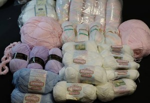lot 122 image: Bulk Skeins of Bernart Baby Yarn Etc.