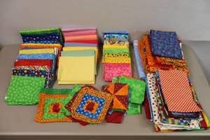 lot 137 image: Bulk Quilting Fabrics wProject Started...