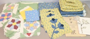lot 148 image: Bulk Quilting Coordinating Fabrics wProject Started...