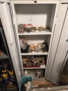 lot 104 image: Curtain Holders, Lamp Materials & Cabinet