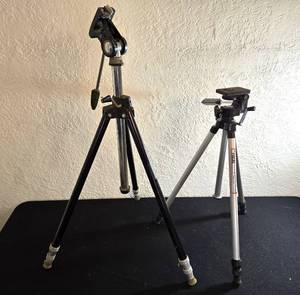 lot 146 image: Pair of Adjustable Camera Stands & Tripod
