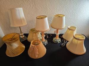 lot 196 image: Vintage Lamp Collection for Bedroom with Shade Options