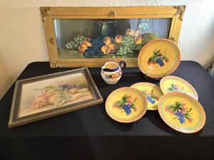 lot 130 image: 1930 Vintage Black Forest Art Pottery From Erphila Germany and Festive Fruit Collection