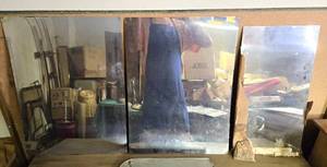 lot 87 image: Wall Mirror & Three Metal Mirrors