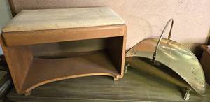 lot 252 image: Brass Firewood Holder & Classic Piano Bench