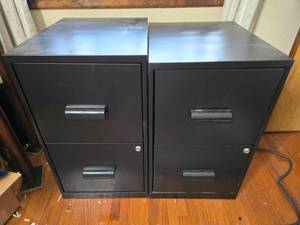 lot 270 image: Pair of 2 Drawer File Cabinets