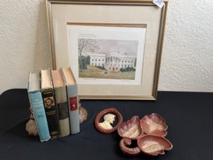 lot 345 image: Abraham Lincoln Lot Along with White House Print by Lefevre Franston 1860