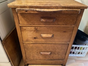 lot 123A image: Fabulous Vintage Kitchen Cabinet With Drawers & Cutting